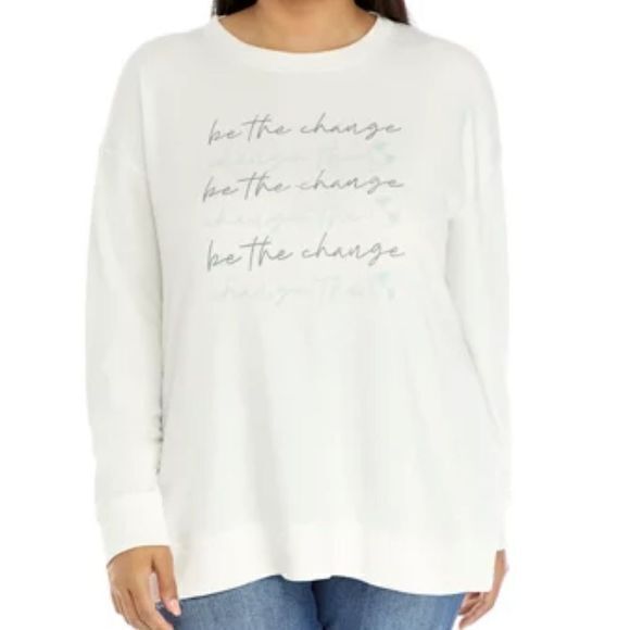 Wonderly‎ Studio 3XL Drop Shoulder Sleeve Graphic “Be the Change” Sweatshirt - Picture 1 of 5